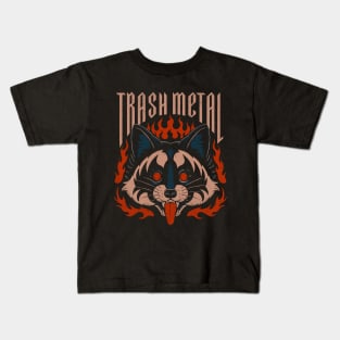 Trash Metal Raccoon Kids T-Shirt